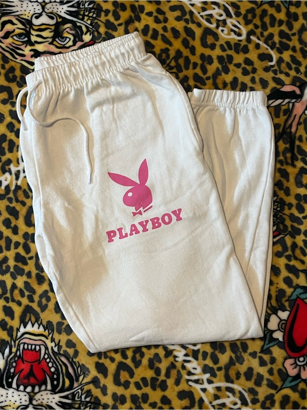 PLAYBOY White Track Joggers
